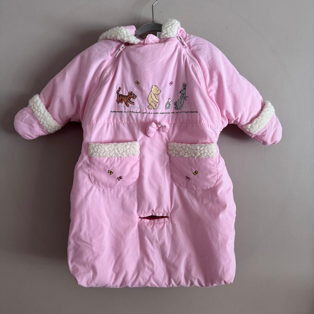 Vintage Classic Winnie the Pooh Infant Snowsuit Pink Bunting 0-6 Month Baby